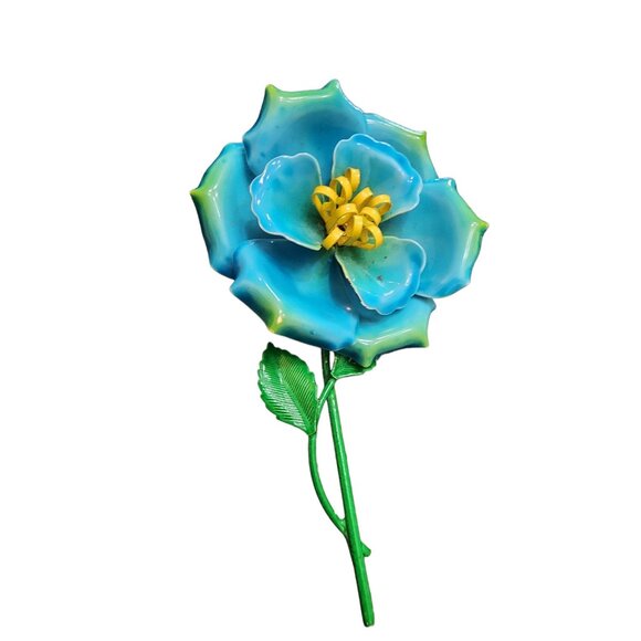 Vintage Enamel Flower Brooch (A2282) - Picture 1 of 4